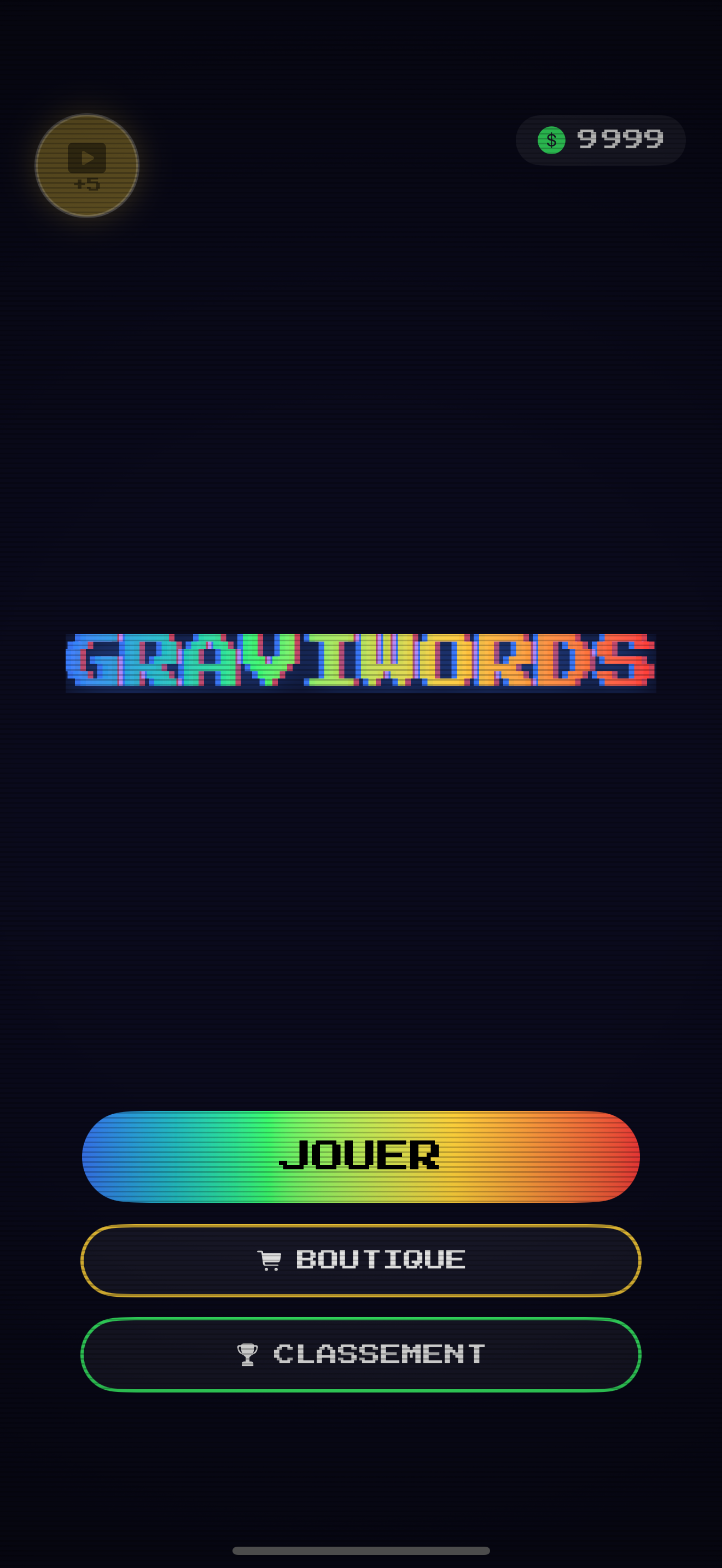 Écran d'accueil GraviWords