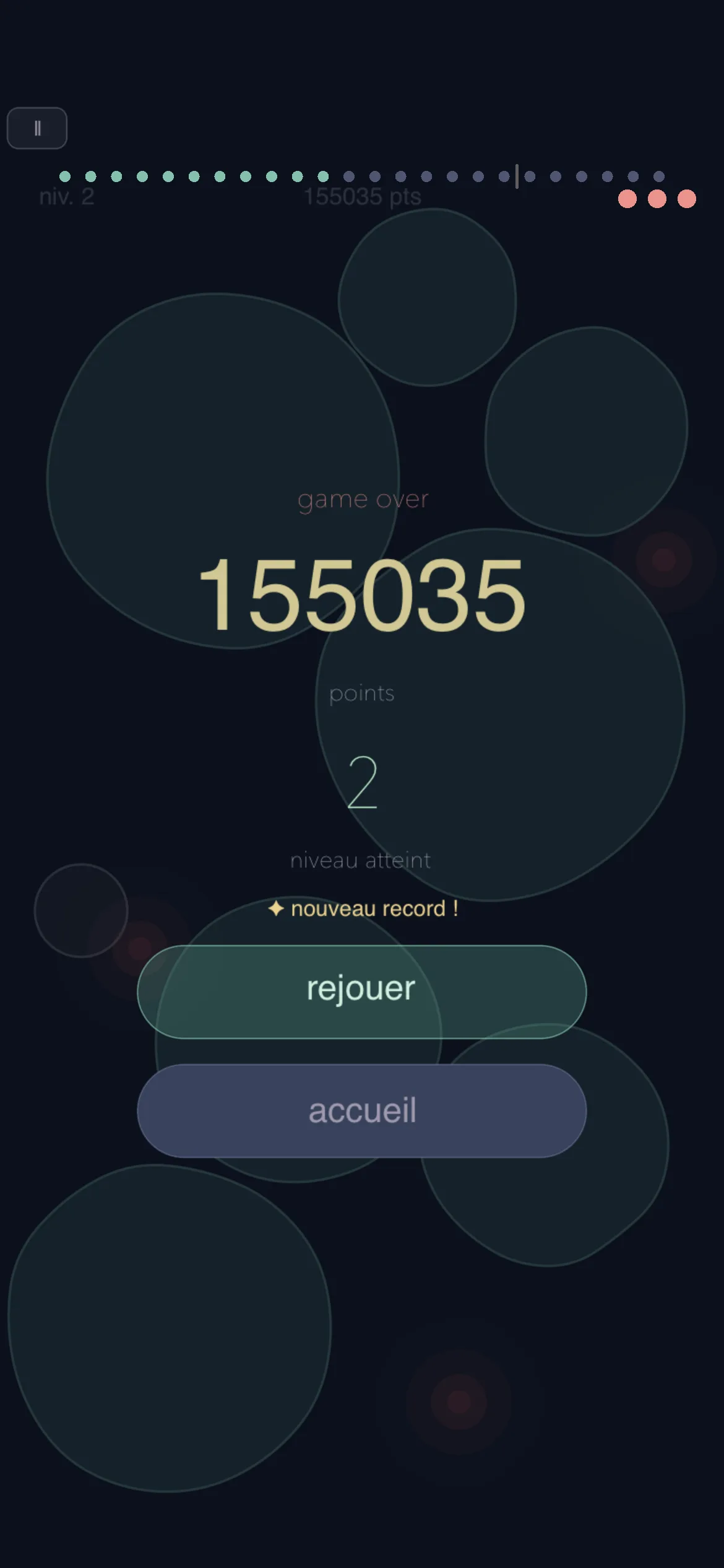 Le récapitulatif de score